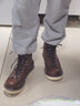 羚步 男士馬丁靴高幫皮鞋英倫風(fēng)男靴真皮皮靴透氣中幫靴子男百搭拼色工裝短靴 咖啡色（加絨款） 38 曬單實(shí)拍圖