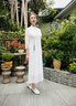 皮爾卡丹（pierre cardin）新中式旗袍改良版雪紡連衣裙中國(guó)風(fēng)女裝春夏禪意茶服仙氣白色長(zhǎng)裙 白色 XL 曬單實(shí)拍圖