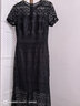 ROEYSHOUSE羅衣法式浪漫蕾絲連衣裙夏季新款優(yōu)雅鏤空修身黑色裙子10398 黑色 S 曬單實(shí)拍圖
