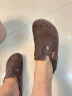 Devo Life的沃软木鞋情侣时尚四季休闲牛皮 包头鞋女士拖鞋外穿3624 深棕反绒牛皮 36 实拍图
