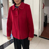 羅蒙（ROMON）中年媽媽春秋外套時尚高貴夫人雙面呢大衣短款中老年女裝秋裝新款 姜黃【單件外套】 XL  【建議110斤以內(nèi)】 曬單實(shí)拍圖