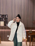 莫代爾工裝外套女2025春秋冬新款加絨沖鋒上衣初高中學(xué)生寬松時(shí)尚夾克 杏色 L 120-150斤 曬單實(shí)拍圖