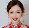 兩世歡紅色絨花流蘇新中式秀禾頭飾新娘民族風(fēng)步搖漢服婚嫁禮服旗袍發(fā)飾 絨花發(fā)簪套裝 曬單實拍圖