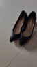 富貴鳥(niǎo)頭層牛皮高跟鞋女2025夏季單鞋女尖頭淺口通勤職業(yè)中跟工作女鞋 (4.9cm)黑色 38 曬單實(shí)拍圖