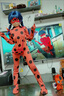 柏潮瓢蟲雷迪ladybugMiraculous少女表演服裝萬圣節(jié)卡通兒童六一演出 主圖款 S/ 110 曬單實拍圖