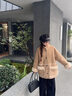衣典零一（LEDIALYI）韓版高級(jí)感兩面穿羊羔毛絨外套女秋冬季2024新款加絨皮毛一體棉衣 卡其色 S (建議105斤以內(nèi)） 曬單實(shí)拍圖