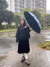 60骨全自動雨傘學生晴雨兩用太陽傘防紫外線遮陽大號加固折疊雨傘 96骨加大加固晴雨兩用-藏青色 曬單實拍圖