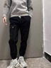 頭號青年牛仔褲男士春夏季工裝潮流加大碼男裝胖子休閑褲子男 黑色 6XL 曬單實(shí)拍圖
