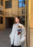 魯雅爾 美式vintage高街夾克男秋季徽章字母刺繡棒球服潮牌寬松百搭外套 白色 XL 【建議120-140斤】 曬單實拍圖