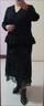 皮爾卡丹（pierre cardin）小香風(fēng)魚尾裙半身裙秋冬款女高腰顯瘦銀絲包臀加絨中長款加厚冬裙 黑色(普通厚度) M (90-100斤) 曬單實拍圖