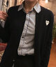 COMME DES GARCONS川久保玲CDG PLAY黑白灰白愛(ài)心羊毛開(kāi)衫針織毛衣 AMI男女情侶外套 黑色白心 XXS (155) 女碼 曬單實(shí)拍圖