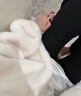 皮爾卡丹（pierre cardin）環(huán)保水貂絨中長(cháng)款皮草外套女冬2025新款連帽皮毛一體毛毛大衣寬松 米白色 M 【101-120斤穿】 曬單實(shí)拍圖