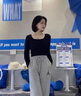 嘉麗薇方領(lǐng)長(cháng)袖女2025春秋新款修身t恤女內搭露鎖骨打底衫上衣 黑色 L 曬單實(shí)拍圖