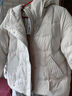雪中飛羽絨服女冬季短款保暖休閑簡約純色連帽冬裝外套4911 米白 L 曬單實(shí)拍圖