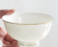 顏來(lái) 景德鎮陶瓷碗套裝家用碗具金邊米飯碗歐式面碗創(chuàng  )意沙拉碗 6英寸高腳碗4個(gè) 曬單實(shí)拍圖
