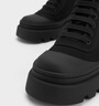 CHARLES&KEITH高幫帆布系帶馬丁靴女生日禮物CK1-90380136 Black黑色 38 曬單實(shí)拍圖