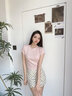 Calvin KleinJeans夏季女士休閑簡(jiǎn)約字母時(shí)尚ck辣妹短款重磅微彈正肩短袖T恤 TF6-貝殼粉 S 曬單實(shí)拍圖