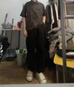安初夏半拉鏈polo領(lǐng)短袖t恤男士休閑套裝夏季男裝三件套日系穿搭配衣服 棕色外衣+棉短T+卡其長(cháng)K XL 【推薦120-140斤】 曬單實(shí)拍圖
