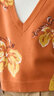 茵曼（INMAN）復(fù)古提花馬甲春秋季女裝新款V領(lǐng)百搭背心毛衣 亮橙色 M 曬單實(shí)拍圖