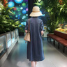 衣典零一（LEDIALYI）牛仔連衣裙女裝2025夏季新款高級感休閑顯瘦遮肚子小個(gè)子裙子夏天 蘭灰色 M （建議95-123斤） 曬單實(shí)拍圖