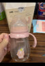 小土豆（potato）萌熊玻璃奶瓶新生婴儿防胀气宝宝吸管奶瓶宽口径防摔 妃桃粉150mL （新生儿mini版） 实拍图