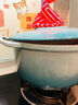 鐵工房琺瑯鍋鑄鐵鍋湯鍋家用微壓鍋搪瓷燉鍋電磁爐燃?xì)庠钔ㄓ缅伨?28cm 寬把燉鍋-海洋藍(lán)（內(nèi)白） 曬單實拍圖