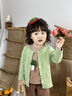 七樂(lè )豆嬰兒外搭小外套純棉a類(lèi)春季寶寶開(kāi)衫春秋款兒童女寶外出衣服春裝 奶綠 90cm 曬單實(shí)拍圖