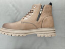 戈耐馬丁靴真皮男靴子男冬季保暖加絨雪地靴潮流工裝皮鞋男鞋子靴短靴 棕色【加絨棉靴】加厚保暖冬天款 43 碼(265MM) 曬單實(shí)拍圖