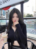 FSHE小眾設(shè)計(jì)感拉鏈上衣長袖開衫秋季2025新款外套女裝顯瘦針織衫毛衣 黑色 M[建議90-100斤] 曬單實(shí)拍圖
