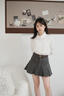 LAGOGO格雷灰牛仔半身裙女拉谷谷2025春季新款高腰有內襯百褶短裙 深灰色 L 曬單實(shí)拍圖
