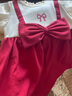 JELLYBABY女童連衣裙2025秋裝小女孩紅色公主裙子春秋潮寶寶生日泡泡袖禮服 紅色 80 cm 曬單實(shí)拍圖