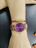 時(shí)代先鋒手表女士石英防水腕表送女友禮物鋼帶女款石英表時(shí)尚百搭手表女表 鋼帶紫色金面女表 曬單實(shí)拍圖
