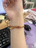 紅色年輪黃金轉(zhuǎn)運珠手鏈男女款足金錢幣本命年紅繩腳鏈情侶款中秋節(jié)禮物 總金重約0.41-0.5g（手鏈） 曬單實拍圖