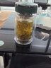 希諾（HEENOOR） 抗菌玻璃杯雙層防燙杯子小巧便攜水杯女士家用商務(wù)辦公泡茶杯 矮胖款1955綠色-295ml 曬單實(shí)拍圖