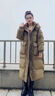 AEMAPE白鴨絨羽絨服女2025冬季新款加厚女裝時(shí)尚韓版長(cháng)款過(guò)膝連帽外套 卡其色 M 110-130斤 曬單實(shí)拍圖