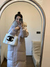 粉媚夢羽絨棉服女2025年新款冬季外套長款連帽棉衣棉襖衣服女裝加厚冬裝 毛領大口袋長款棉服粉色 M 【建議120斤以內】 曬單實拍圖