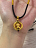 中國(guó)黃金招財(cái)貔貅黃金項(xiàng)鏈女足金平安扣吊墜七夕情人節(jié)生日禮物送女友老婆 足金乾坤圈貔貅項(xiàng)鏈-黑 曬單實(shí)拍圖