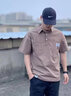 逐夢(mèng)顏工裝polo領(lǐng)短袖t恤男美式復古潮流個(gè)性寬松T恤大碼日系潮牌上衣服 棕色 XL 曬單實(shí)拍圖