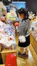 CHUU黑白條紋系帶針織衫女2025年冬季新品小櫻桃木耳邊長袖短外套 黑白條紋 均碼 曬單實拍圖
