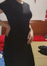 H&M女裝正肩女T恤夏季時尚復古修身辣妹方領上衣1171543 黑色 S 160/88 曬單實拍圖