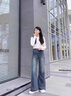 紅蜻蜓微喇牛仔褲女2025年春夏季新款女裝休閑高腰顯瘦女士喇叭長褲子女 復古藍長褲- 常規(guī) 28 曬單實拍圖