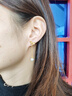 黛若黃金蝴蝶結(jié)足金akoya珍珠耳環(huán)高級(jí)感真金養(yǎng)耳洞耳墜耳線禮物 【單只】短款耳環(huán)(約0.95g) 曬單實(shí)拍圖