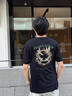 GENIOLAMODE美式短袖t恤男高街男士純棉夏季衣服痞帥潮流青少年半袖 黑色(大和平之翼胸背標(biāo)) XL (180) 曬單實(shí)拍圖