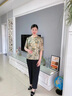 羅蒙（ROMON）t恤女真絲上衣服年輕女裝洋氣夏裝2025新款高貴闊太太桑蠶絲中袖 綠色 XL （推薦105-120斤） 曬單實拍圖