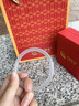 中國(guó)黃金（CHINA GOLD）天青凍玉髓手鐲年輕款女叮當(dāng)鐲子玉鐲七夕情人節(jié)禮物送女友老婆 6mm天青凍手鐲-58圈口【玫瑰禮盒】 曬單實(shí)拍圖