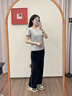ELAND【臻棉T】衣戀T恤女簡(jiǎn)約風(fēng)v領(lǐng)匹馬棉舒適短袖上衣25夏季新款 灰色(15)Grey S /160 曬單實(shí)拍圖