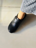 MilenoMileno/米蓮諾秋季牛皮坡跟防滑女單鞋休閑舒適媽媽鞋M243506 黑色 40 曬單實(shí)拍圖