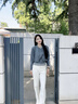 對白miu系灰色針織開衫背心套裝女2025秋新款毛衣外套馬甲兩件套 中灰色 S 曬單實(shí)拍圖