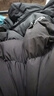 鴨鴨【高充絨203g】羽絨服男短款加厚反季冬季新款撞色連帽面包服外套 黑色 M (170) 曬單實拍圖