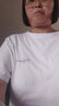 啄木鳥(niǎo)（TUCANO）胖M妹下擺側(cè)開(kāi)叉純.棉短袖T恤女夏季新款大尺碼寬松簡(jiǎn)約上衣女裝 白色#一條字母  2XL 【建議150-190斤】 曬單實(shí)拍圖